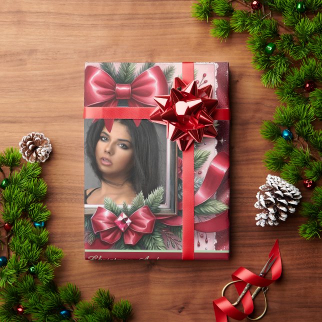 Papel de embrulho de Natal bonito com foto (Presente de Natal)