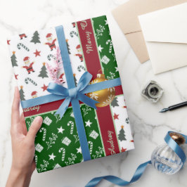 Papel de embrulho de Natal bonito com texto