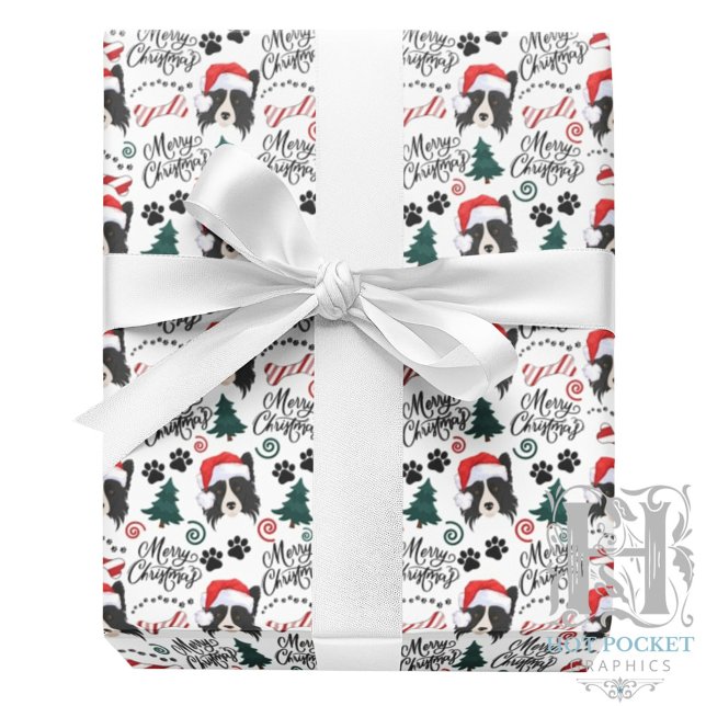 Papel de embrulho de Natal Border Collie (Criador carregado)