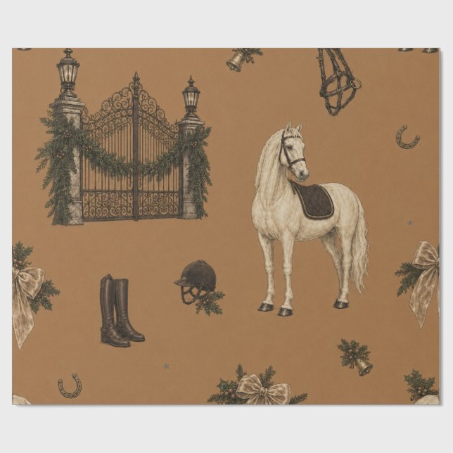 Papel de embrulho de Natal camelo equestre (Aberto)