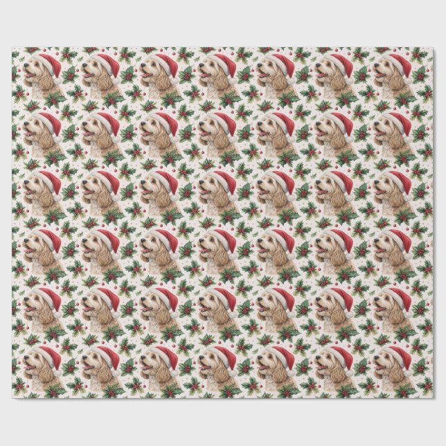 Papel de embrulho de Natal Cavapoo (Aberto)