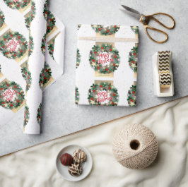 Papel de embrulho de Natal Chic com coroa