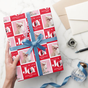 Papel de embrulho de Natal com 2 fotos personaliza