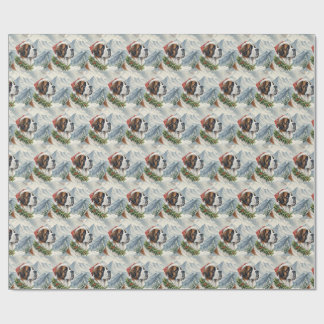 Papel de embrulho de Natal com aquarela da montanh