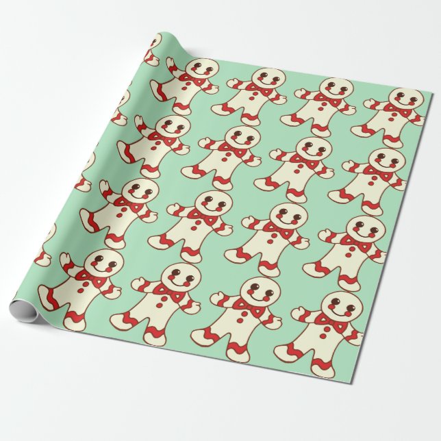 Papel de embrulho de Natal com biscoitos de menta  (Desenrolado)