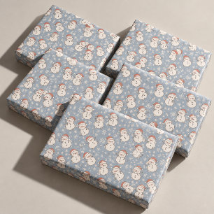Papel de embrulho de Natal com Bonecos de Neve e F
