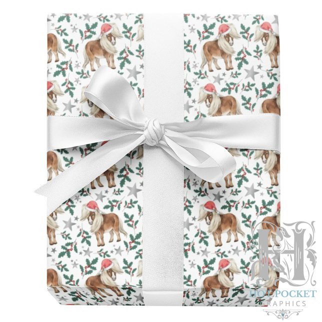 Papel de embrulho de Natal com cavalos (Criador carregado)