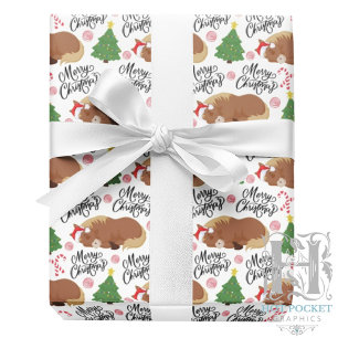 Papel de embrulho de Natal com cavalos