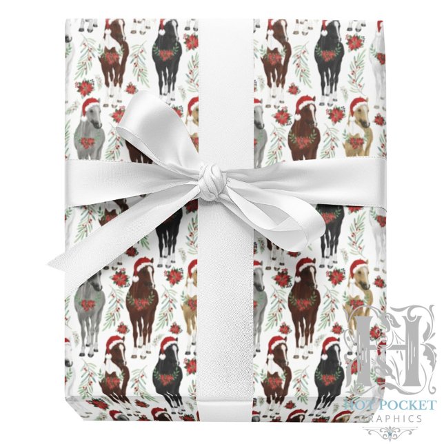 Papel de embrulho de Natal com cavalos (Criador carregado)