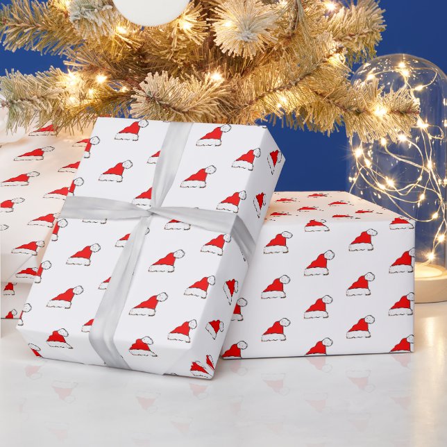 Papel de embrulho de Natal com chapéu de Papai Noe (Feriados)