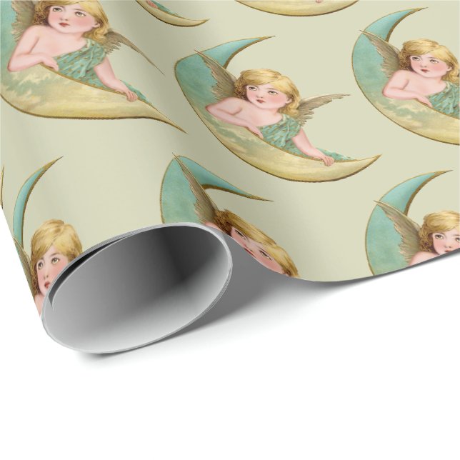 Papel de embrulho de Natal com design de anjo vito (Ponta do rolo)