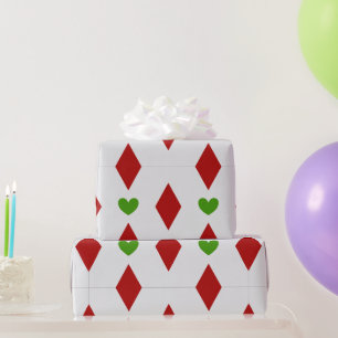 Papel de embrulho de Natal com Diamante e Coração