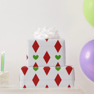 Papel de embrulho de Natal com Diamante e Coração