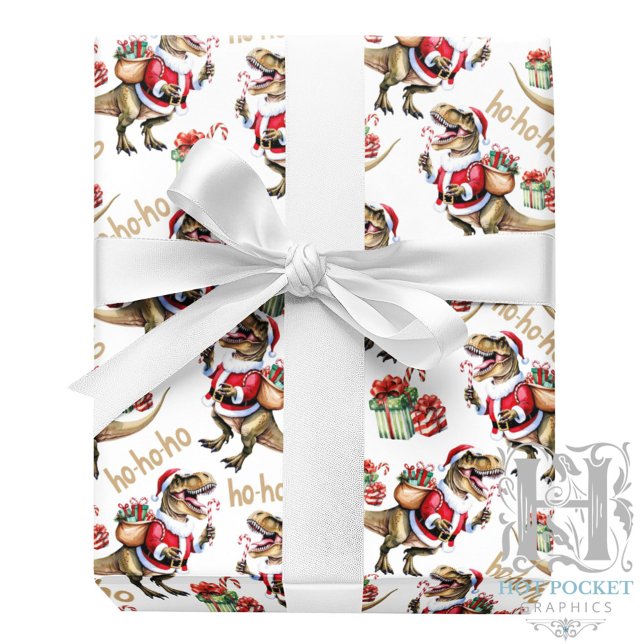 Papel de embrulho de Natal com dinossauros (Criador carregado)