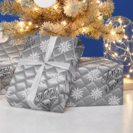 Papel de embrulho de Natal com efeito 3D prateado