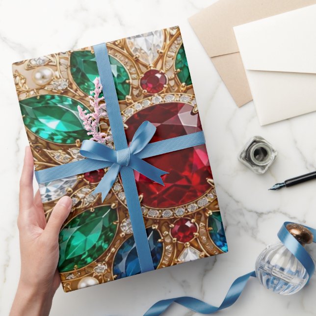 Papel de embrulho de Natal com floco de neve luxuo (Presentear)
