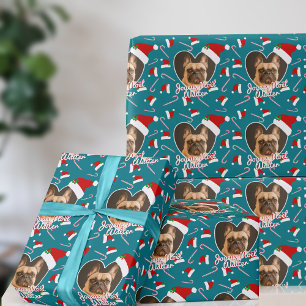 Papel de embrulho de Natal com foto de animal de e
