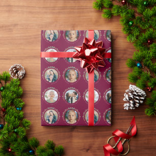 Papel de embrulho de Natal com fotos personalizada