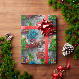 Papel de embrulho de Natal com grafite