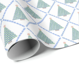 Papel de embrulho de Natal com impressão de flores
