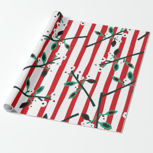Papel de embrulho de Natal com Listra Vermelha