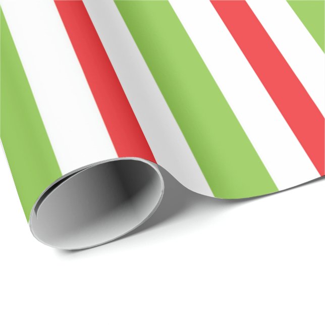 Papel de embrulho de Natal com Listras Verdes e Ve (Ponta do rolo)