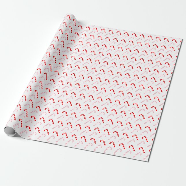 Papel de embrulho de Natal com Listras Vermelhas (Desenrolado)