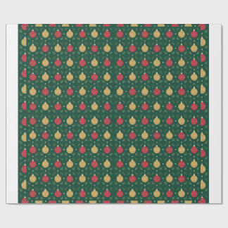 Papel de embrulho de Natal com ornamentos clássico