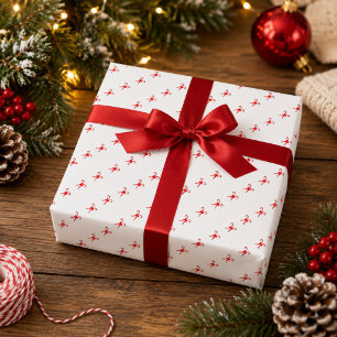Papel de embrulho de Natal com padrão de cana-de-a