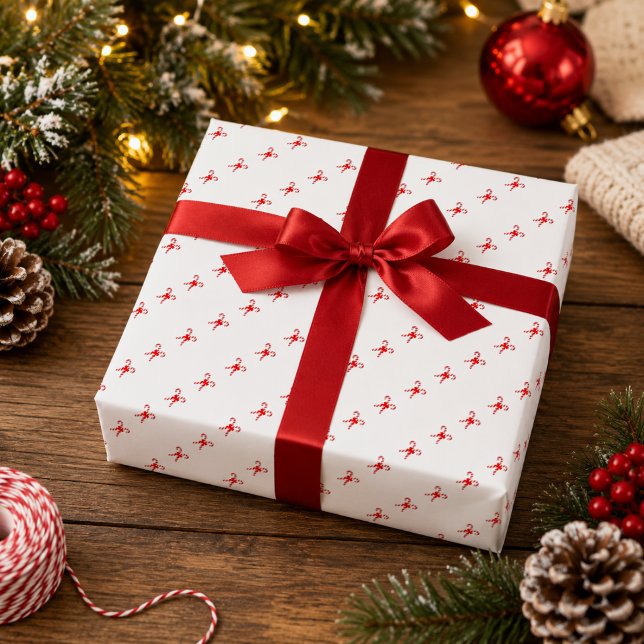 Papel de embrulho de Natal com padrão de cana-de-a (Criador carregado)