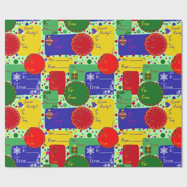 Papel de embrulho de Natal com toneladas de etique (Aberto)