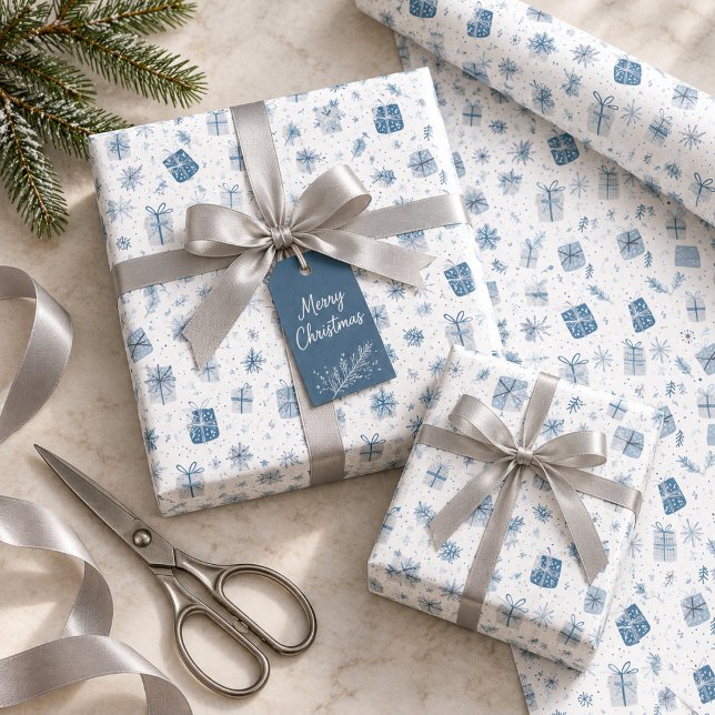 Papel de embrulho de Natal corporativo com present (Criador carregado)
