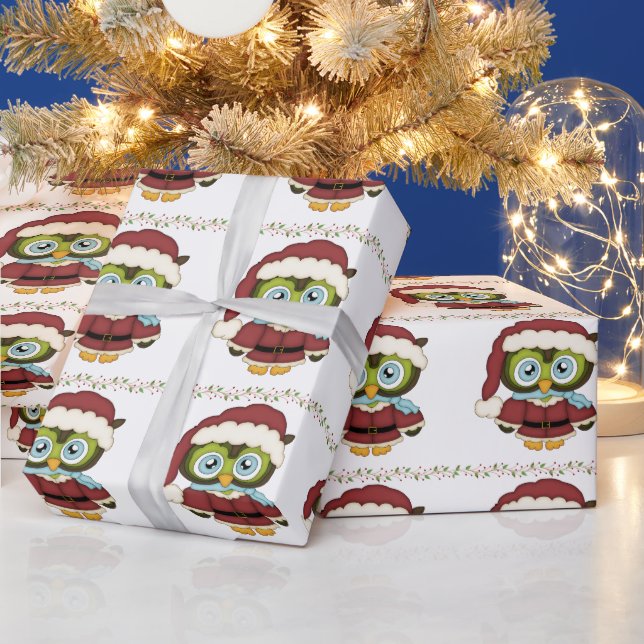 Papel de embrulho de Natal - Coruja (Feriados)