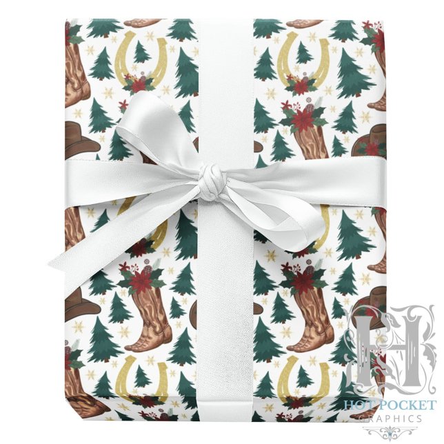 Papel de embrulho de Natal cowboy (Criador carregado)