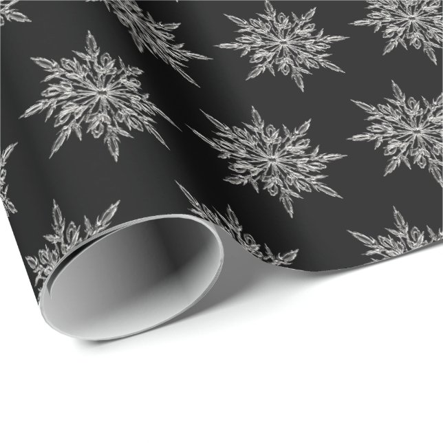 Papel de embrulho de Natal Cristal de Gelo Floco d (Ponta do rolo)