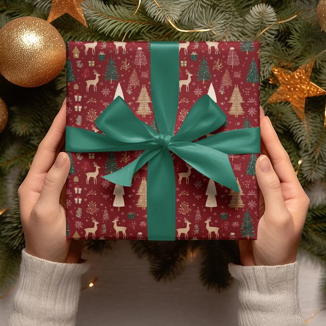 Papel de embrulho de Natal da floresta caprichosa (Criador carregado)