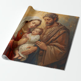 Papel de embrulho de Natal da Sagrada Família para