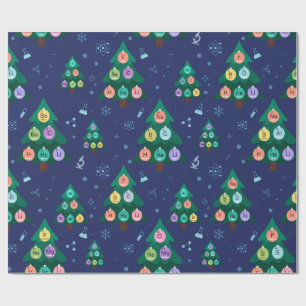 Papel de embrulho de Natal da Tabela Periódica