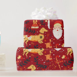 Papel de embrulho de natal Dachshund