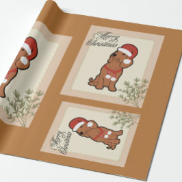 Papel de embrulho de natal Dachshund