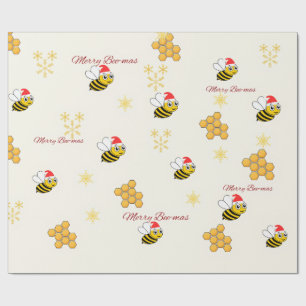 Papel de embrulho de Natal de Abelha Rústica
