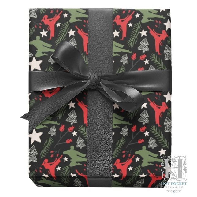 Papel de embrulho de Natal de Artes Marciais (Criador carregado)