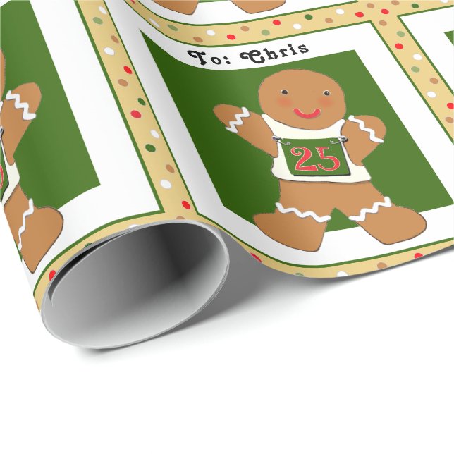 Papel de embrulho de Natal de atletismo (Ponta do rolo)