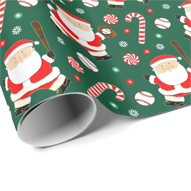 Papel de embrulho de Natal de beisebol (Ponta do rolo)