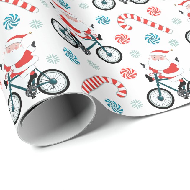 Papel de embrulho de Natal de bicicleta (Ponta do rolo)