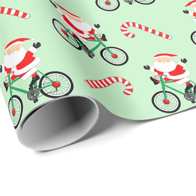 Papel de embrulho de Natal de bicicleta de férias (Ponta do rolo)