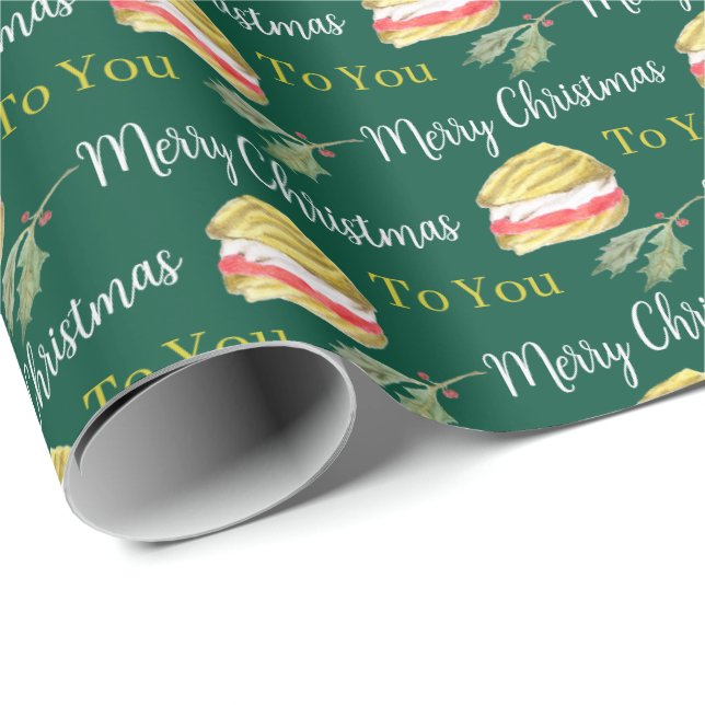 Papel de embrulho de Natal de biscoito Viennese Wh (Ponta do rolo)