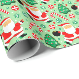 Papel de embrulho de Natal de boliche