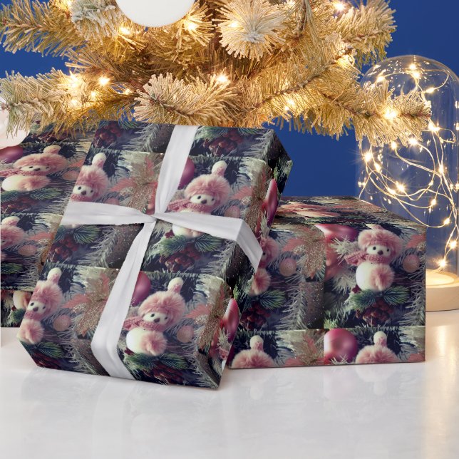 Papel de embrulho de Natal de boneco de neve (Feriados)