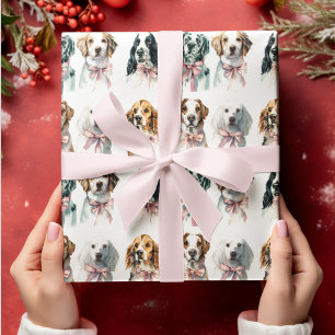 Papel de embrulho de Natal de cães festivos